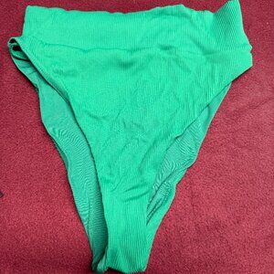 Aerie Swim High Cut Cheeky Bikini Bottom Green Size Medium